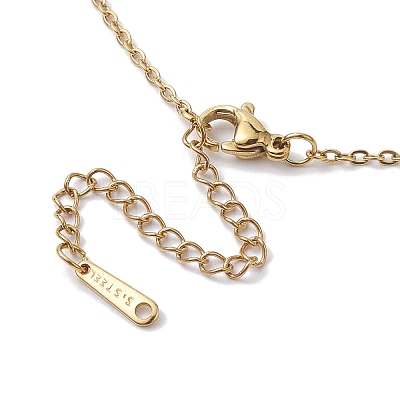 304 Stainless Steel and Acrylic Imitation Shell Pendant Necklaces NJEW-JN04706-1