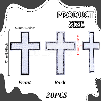 20Pcs Polyester Clothing Patches PATC-GA0002-02B-1