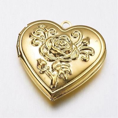 Brass Locket Pendants KK-N0116-009G-1