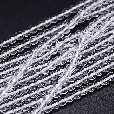 Round Natural Grade AA Quartz Crystal Beads Strands G-H1648-6mm-01N-AA-1