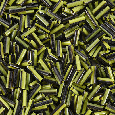 Opaque Colours Two Tone Seed Glass Bugle Beads SEED-T006-02A-04-1