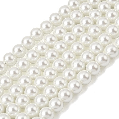 Eco-Friendly Dyed Glass Pearl Round Beads Strands HY-A008-8mm-RB001-1