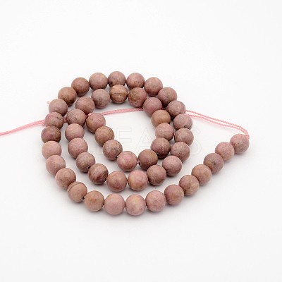 Natural Rhodonite Round Bead Strands X-G-J302-10-8mm-1