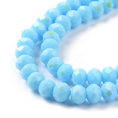 Electroplate Opaque Solid Color Glass Beads Strands EGLA-A034-P10mm-L11-1