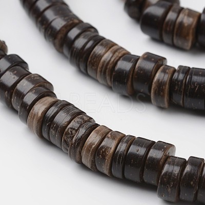 Dyed Natural Coconut Disc Bead Strands COCB-O003-07E-1