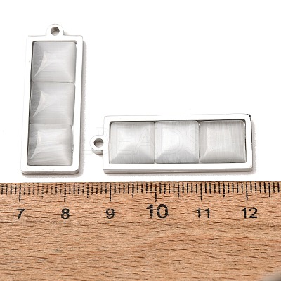 303 Stainless Steel & Cat Eye Pendants CE-CBA1E47-05P-1