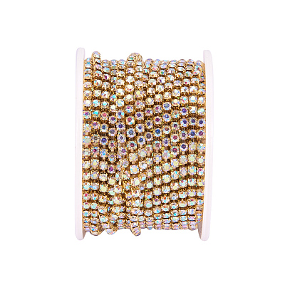 Brass Rhinestone Strass Chains CHC-T001-SS10-02C-1