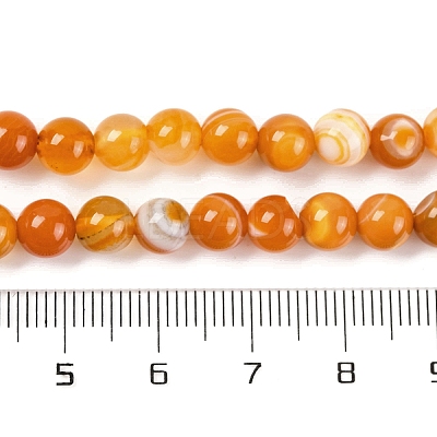 Natural Striped Agate/Banded Agate Beads Strands G-H037-A02-01-1