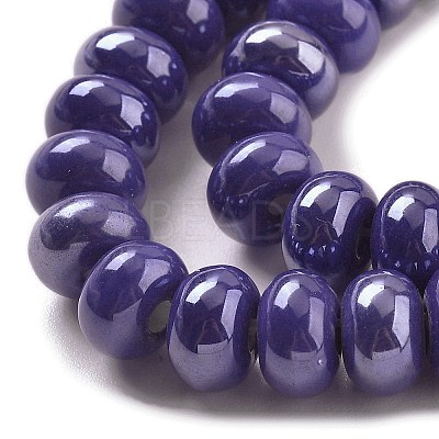 Glazed Porcelain Rondelle Beads PORC-Q001-01E-1