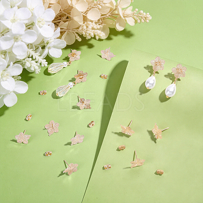 20Pcs Brass Stud Earring Findings KK-UN0006-23-1