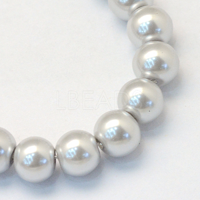 Baking Paint Pearlized Glass Pearl Round Bead Strands X-HY-Q003-6mm-62-1