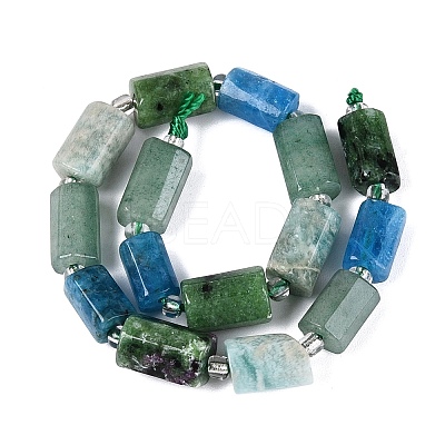 Natural Ruby in Zoisite & Flower Amazonite & Green Aventurine & Apatite Beads Strands G-Q614-01A-03-1