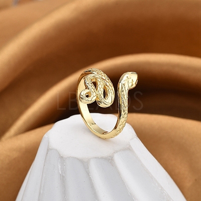 Rack Plating Brass Cuff Finger Rings for Women RJEW-M028-36G-1