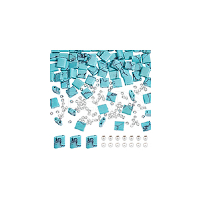 1 Strand Rectangle Synthetic Turquoise Beads Strands G-NB0005-57-1