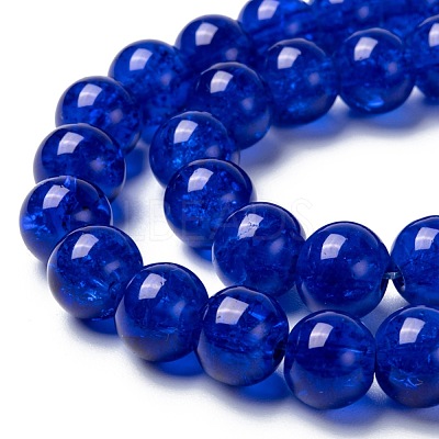 Spray Painted Crackle Glass Beads Strands CCG-Q001-8mm-14-1