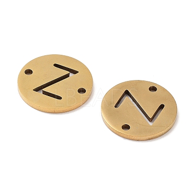 PVD Vacuum Plating 201 Stainless Steel Hollow Flat Round Links FIND-R149-03Z-G-1