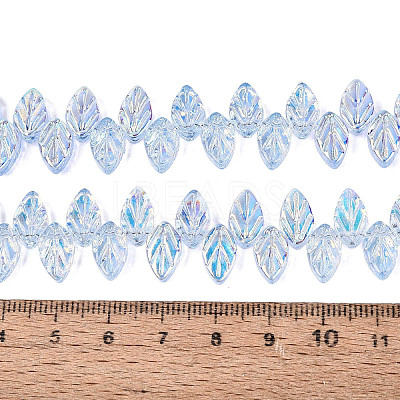 Electroplate Transparent Glass Beads Strands EGLA-N056-03A-09-1