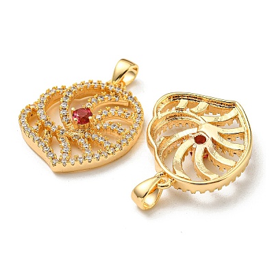 Brass Micro Pave Cubic Zirconia Pendants KK-Q809-04G-1