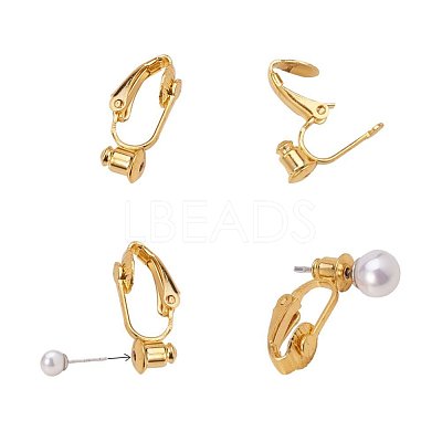 Brass Clip-on Earring Converters Findings KK-Q115-G-NF-1