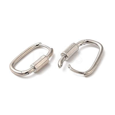 Rack Plating Brass Oval Hoop Earrings for Women EJEW-Z019-06P-1