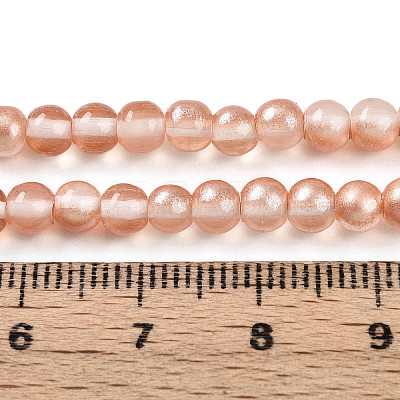 Baking Paint Transparent Glass Beads Strands DGLA-N011-4mm-04-1