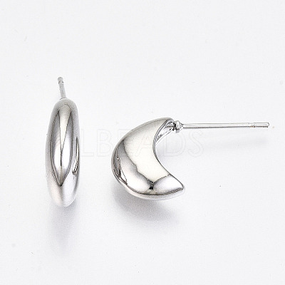 Brass Half Hoop Earrings KK-R117-035P-NF-1