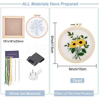 DIY Flower Pattern Organza Embroidery Hanging Ornament Kits DIY-WH0304-511-1