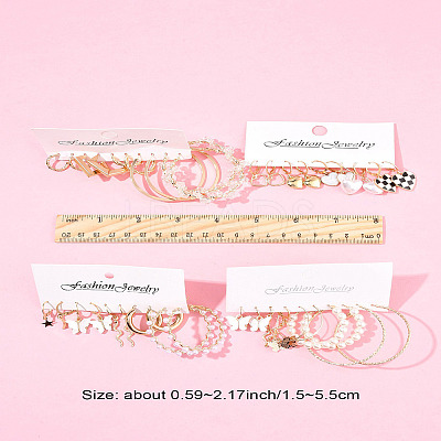 5 Sets 5 Colors Alloy Hoop Earring Sets EJEW-FS0001-23B-1
