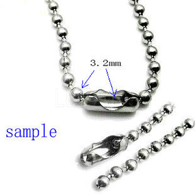 Tarnish Resistant Stainless Steel Ball Chain Connectors X-STAS-L018E-P-1