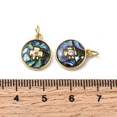 Brass Micro Pave Cubic Zirconia Charms KK-K384-12G-1