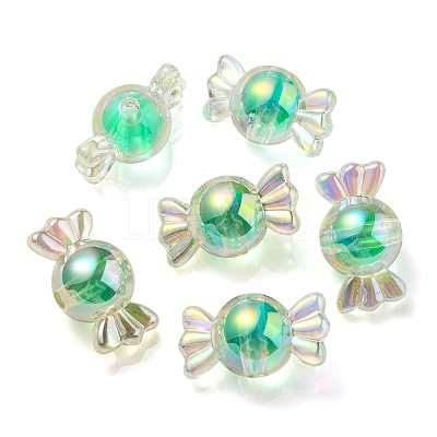 UV Plating Rainbow Iridescent Acrylic Beads PACR-E001-01A-1