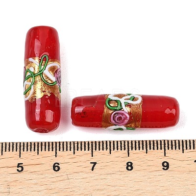 Handmade Foil Glass Beads LAMP-K039-36G-1