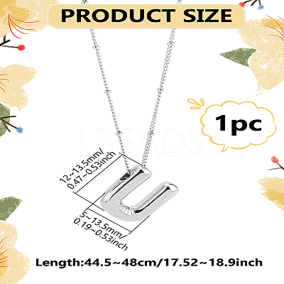 1pc Brass Chain with Alloy Letter Pendants Necklaces NJEW-LP0001-41U-P-1