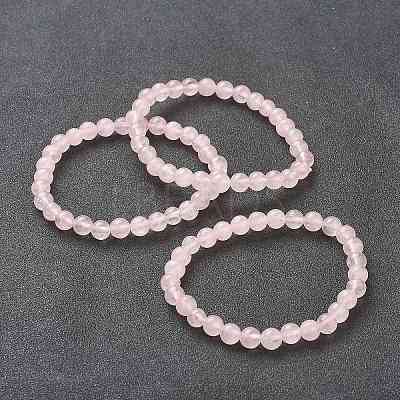 Natural Rose Quartz Beaded Stretch Bracelets BJEW-D446-B-11-1
