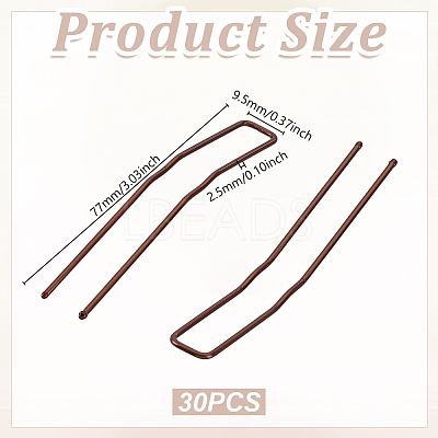 30Pcs Spray Painted 304 Stainless Steel Hair Forks for Women OHAR-GA0001-12A-1