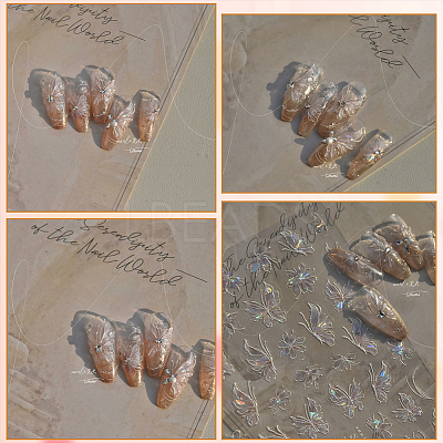 Butterfly Pattern PET Nail Art Stickers MRMJ-WH20017-011A-1