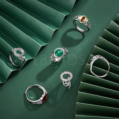 12Pcs 2 Style Adjustable Brass Ring Shanks KK-HY0001-87-1
