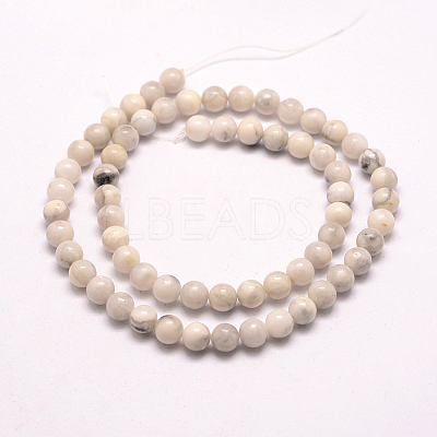 Natural Howlite Beads Strands G-E380-08-4mm-1