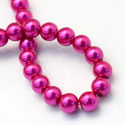 Baking Paint Pearlized Glass Pearl Round Bead Strands X-HY-Q003-10mm-17-1