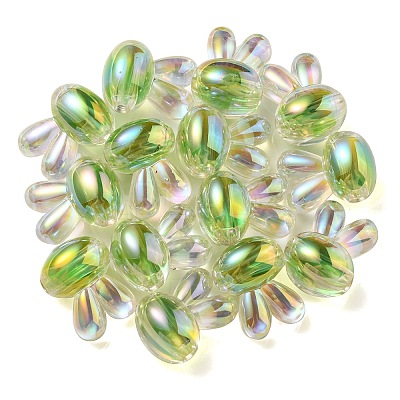 UV Plating Rainbow Iridescent Acrylic Beads PACR-E001-05C-1