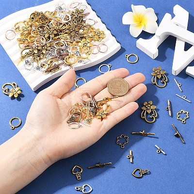 Alloy Toggle Clasps TIBEB-YW0002-03-1