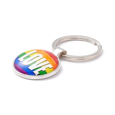 Pride Style Glass Keychain LS-KEYC-F033-01G-1
