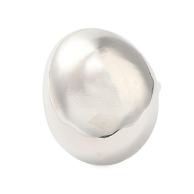 Oval Brass Finger Rings for Women RJEW-A046-05P-1