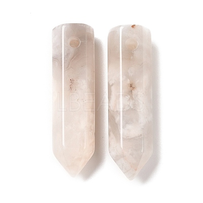 Natural White Crazy Agate Pointed Pendants G-D460-01P-1