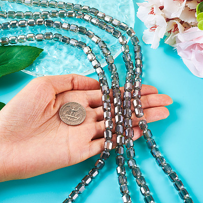 2 Strands Transparent Electroplate Glass Beads Strand GLAA-TA0002-62-1