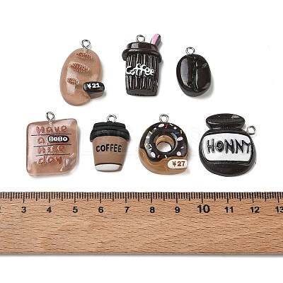 10Pcs Opaque Resin Imitation Food & Drink Pendants RE-CBA392A-01P-1