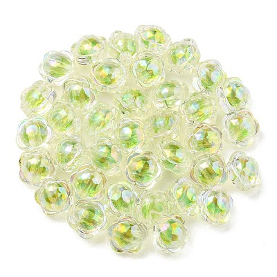 UV Plating Rainbow Iridescent Acrylic Beads OACR-A014-03G-1