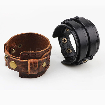 1Pc Cowhide Cord Wide Cord Bracelets BJEW-CL0001-07A-1