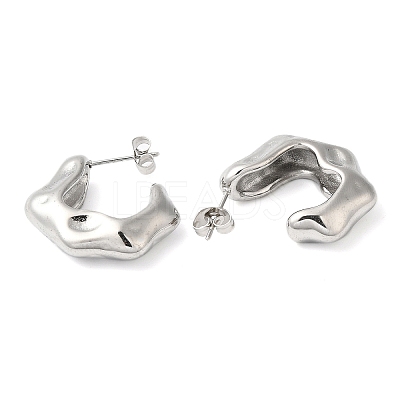 Non-Tarnish 304 Stainless Steel Twist Arch Stud Earrings EJEW-K244-46P-1