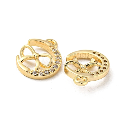 Brass Micro Pave Cubic Zirconia Charms KK-H460-58G-1